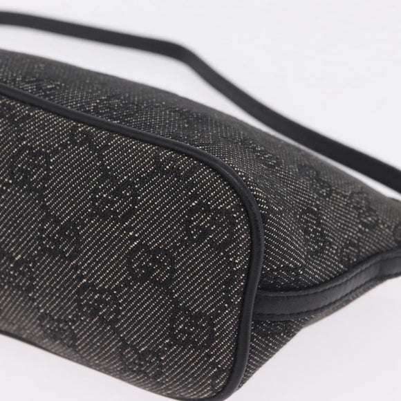 GUCCI GG Canvas Accessory Pouch Gray Silver 07198 Auth 214769A