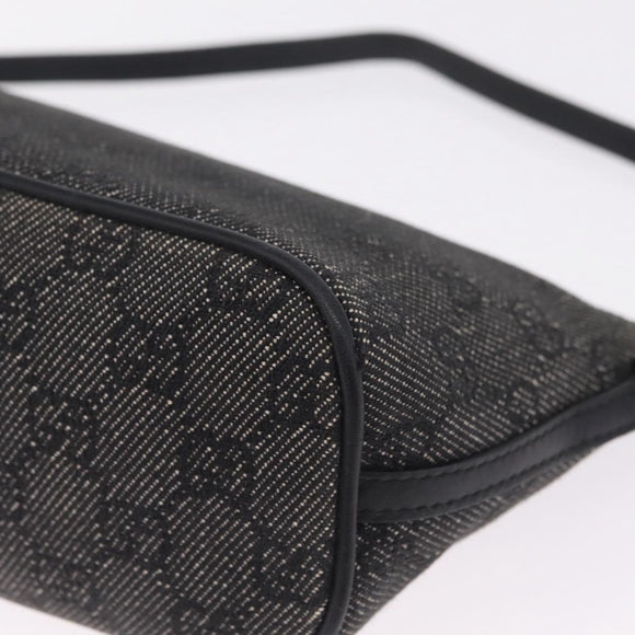 GUCCI GG Canvas Accessory Pouch Gray Silver 07198 Auth 214769A