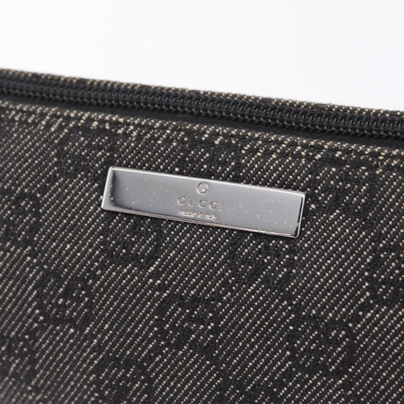 GUCCI GG Canvas Accessory Pouch Gray Silver 07198 Auth 214769A