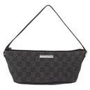 GUCCI GG Canvas Accessory Pouch Gray Silver 07198 Auth 214769A-2