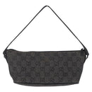 GUCCI GG Canvas Accessory Pouch Gray Silver 07198 Auth 214769A-3