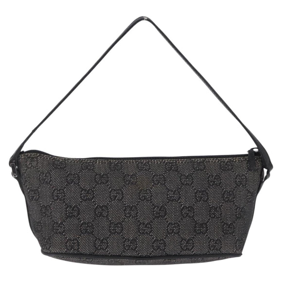 GUCCI GG Canvas Accessory Pouch Gray Silver 07198 Auth 214769A