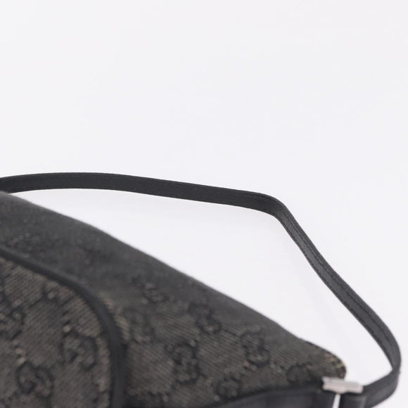 GUCCI GG Canvas Accessory Pouch Gray Silver 07198 Auth 214769A