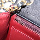 CHANEL Mini Matelasse 17 Chain Bag Lamb Skin Black Gold CC Auth 214790SV-24