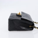 CHANEL Mini Matelasse 17 Chain Bag Lamb Skin Black Gold CC Auth 214790SV-4