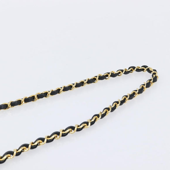 CHANEL Mini Matelasse 17 Chain Bag Lamb Skin Black Gold CC Auth 214790SV