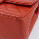 CHANEL Mini Matelasse 19 Chain Bag Lamb Skin Orange Gold CC Auth 214791SAM-11