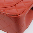 CHANEL Mini Matelasse 19 Chain Bag Lamb Skin Orange Gold CC Auth 214791SAM-13