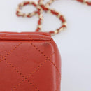 CHANEL Mini Matelasse 19 Chain Bag Lamb Skin Orange Gold CC Auth 214791SAM-15