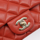 CHANEL Mini Matelasse 19 Chain Bag Lamb Skin Orange Gold CC Auth 214791SAM-16