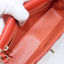 CHANEL Mini Matelasse 19 Chain Bag Lamb Skin Orange Gold CC Auth 214791SAM-23