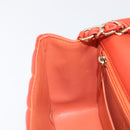 CHANEL Mini Matelasse 19 Chain Bag Lamb Skin Orange Gold CC Auth 214791SAM-25