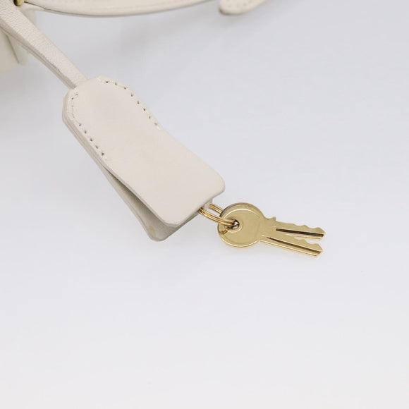 Miu Miu Matelasse Arkadi Hand Bag Leather 2way White Gold Auth 214802M