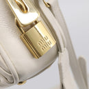 Miu Miu Matelasse Arkadi Hand Bag Leather 2way White Gold Auth 214802M-17