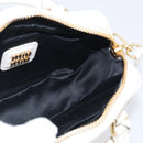 Miu Miu Matelasse Arkadi Hand Bag Leather 2way White Gold Auth 214802M-23
