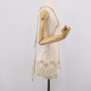 Miu Miu Matelasse Arkadi Hand Bag Leather 2way White Gold Auth 214802M-26