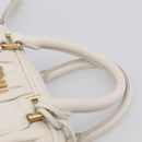 Miu Miu Matelasse Arkadi Hand Bag Leather 2way White Gold Auth 214802M-8