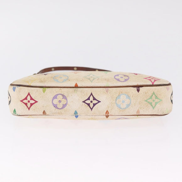 LOUIS VUITTON Monogram Multicolor Pochette Accessoires White M92649 Auth 214805