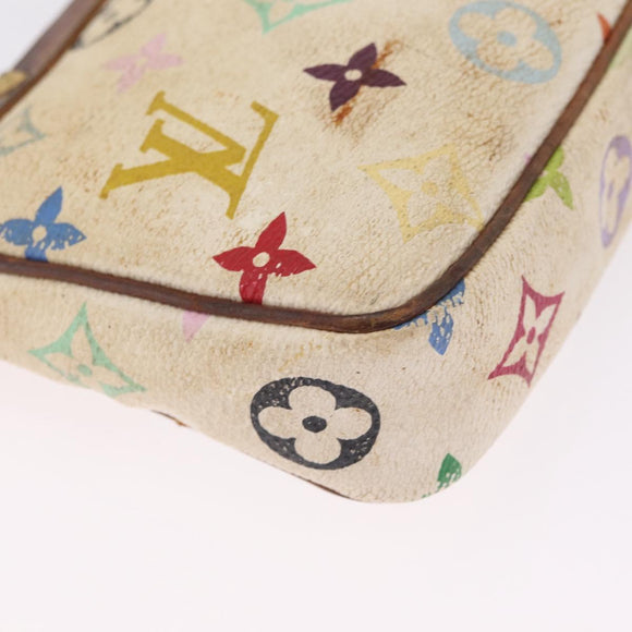 LOUIS VUITTON Monogram Multicolor Pochette Accessoires White M92649 Auth 214805