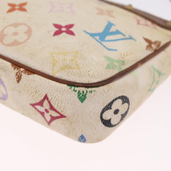 LOUIS VUITTON Monogram Multicolor Pochette Accessoires White M92649 Auth 214805