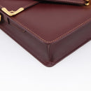 Cartier Must Line Shoulder Bag Leather Bordeaux Gold Auth 214810V-11