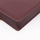 Cartier Must Line Shoulder Bag Leather Bordeaux Gold Auth 214810V-13