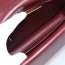 Cartier Must Line Shoulder Bag Leather Bordeaux Gold Auth 214810V-17