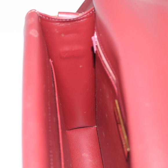 Cartier Must Line Shoulder Bag Leather Bordeaux Gold Auth 214810V