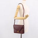 Cartier Must Line Shoulder Bag Leather Bordeaux Gold Auth 214810V-24