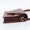 Cartier Must Line Shoulder Bag Leather Bordeaux Gold Auth 214810V-5