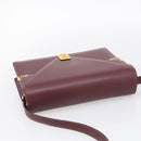 Cartier Must Line Shoulder Bag Leather Bordeaux Gold Auth 214810V-6