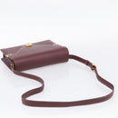 Cartier Must Line Shoulder Bag Leather Bordeaux Gold Auth 214810V-7