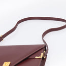 Cartier Must Line Shoulder Bag Leather Bordeaux Gold Auth 214810V-8
