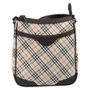 BURBERRY Nova Check Shoulder Bag Canvas Beige Silver Auth 214812A-2