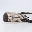 BURBERRY Nova Check Shoulder Bag Canvas Beige Silver Auth 214812A-4