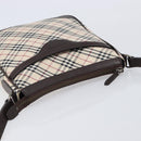BURBERRY Nova Check Shoulder Bag Canvas Beige Silver Auth 214812A-6