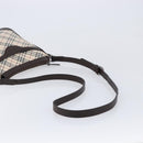 BURBERRY Nova Check Shoulder Bag Canvas Beige Silver Auth 214812A-7