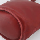 Coach Shoulder Bag Leather Red Gold Auth 214818-10