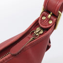 Coach Shoulder Bag Leather Red Gold Auth 214818-14