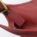Coach Shoulder Bag Leather Red Gold Auth 214818-15