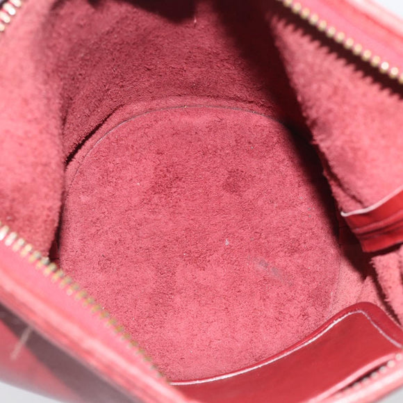 Coach Shoulder Bag Leather Red Gold Auth 214818