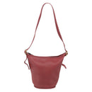 Coach Shoulder Bag Leather Red Gold Auth 214818-2