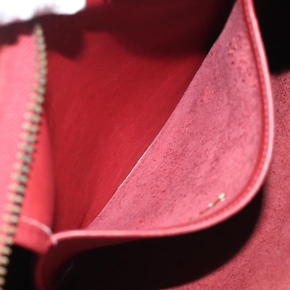 Coach Shoulder Bag Leather Red Gold Auth 214818