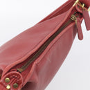 Coach Shoulder Bag Leather Red Gold Auth 214818-6