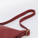 Coach Shoulder Bag Leather Red Gold Auth 214818-8