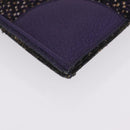 PRADA Hand Bag Leather Tweed Purple Silver Auth 214844A-10