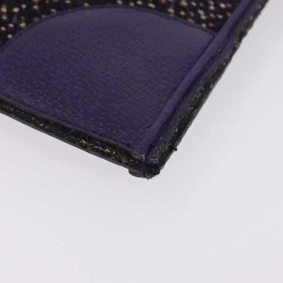 PRADA Hand Bag Leather Tweed Purple Silver Auth 214844A
