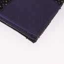 PRADA Hand Bag Leather Tweed Purple Silver Auth 214844A-12