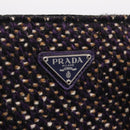 PRADA Hand Bag Leather Tweed Purple Silver Auth 214844A-14