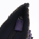 PRADA Hand Bag Leather Tweed Purple Silver Auth 214844A-16